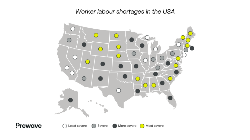 Worker labour shortages in the USA.